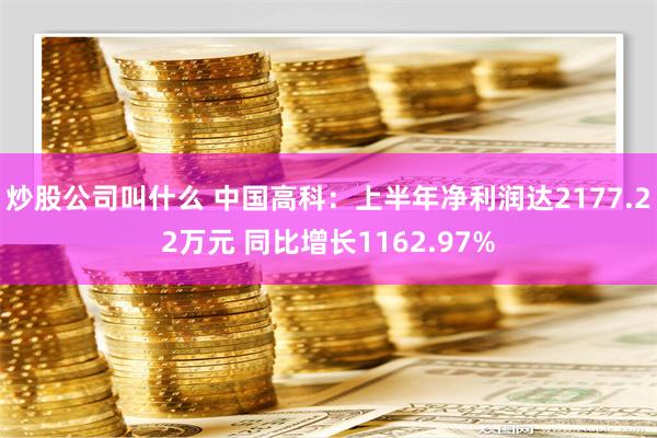 炒股公司叫什么 中国高科：上半年净利润达2177.22万元 同比增长1162.97%