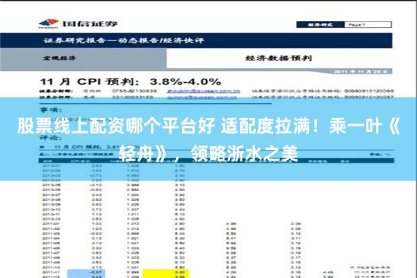 股票线上配资哪个平台好 适配度拉满！乘一叶《轻舟》，领略浙水之美