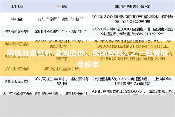 网络股票杠杆 金圆股份：实际控制人之一赵辉取保候审