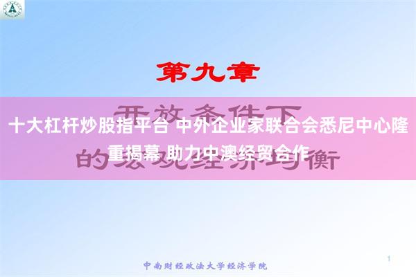 十大杠杆炒股指平台 中外企业家联合会悉尼中心隆重揭幕 助力中澳经贸合作